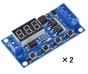 2個セット 日本語説明書付き Type-E1多機能デジタルタイマー MOSFETスイッチ 遅延ON/OFFタイマー サイクルタイマー 