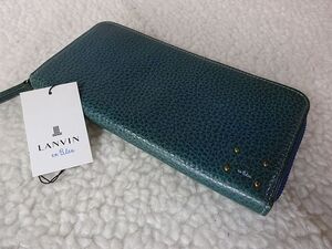 【新品/本物】LANVIN en Bleu（ランバンオンブルー）ラウンドファスナー長財布/緑 ￥18,700-☆★☆