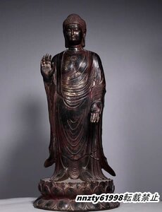 唐物 清代 銅製 釈迦牟尼 立像 仏像 仏教古美術 供養品 極細工 時代物 古置物 中国古美術 中國文玩