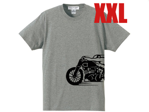 スピードアディクト サイドプリント T-shirt GRAY XXL/tシャツtee大きめサイズビッグサイズ超特大ゆったりアメリカンバイク50s60s70s古着