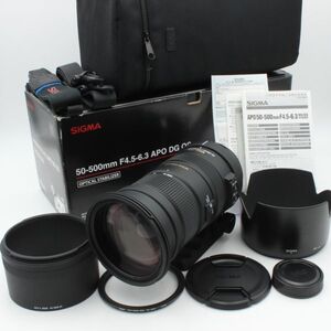 【極美品】 SIGMA シグマ 50-500mm f4.5-6.3 APO DG OS HSM 元箱 付属品 付き ニコン Nikon 51001