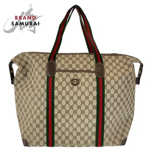 美品 GUCCI グッチ ヴィンテージ オールドグッチ シェリーライン ブラウン GGスプリームキャンバス 012 39 6211 ボストンバッグ 408039