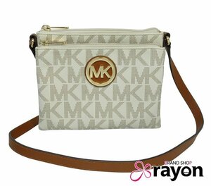 マイケルコース MICHAEL KORS ショルダー バッグ 斜め掛 PVC×レザー バニラホワイト 35F3GFTC3B レディース ABランク 美品 即決【RAYON】