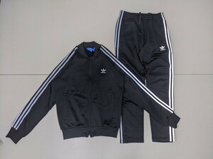 19．アディダス ATP型 2点 ジャージ 上下 セットアップ ロゴ adidas トラック ジャケット ブルゾン パンツ Y2K メンズM S 黒グレーy407