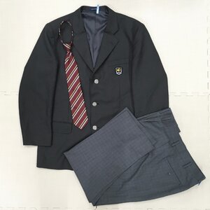 A268/A(中古)愛知県 いなざわ特別支援学校 男子制服3点 /大きめ/180B/W100/ブレザー/冬ズボン/ネクタイ/COLLEGE ACE/学生服/中学校/高校