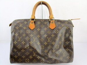 1円★ LOUIS VUITTON ルイ ヴィトン スピーディ 35 M41524 モノグラム ブラウン ボストン バッグ ハンドバッグ 中古