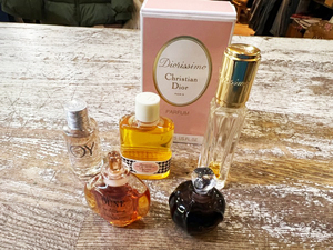Christian Dior/クリスチャンディオール ミニチュア香水5本セット(1本ほぼ空き瓶) ディオリッシモ/POISON/DUNE/JOY ミニ香水 インテリア