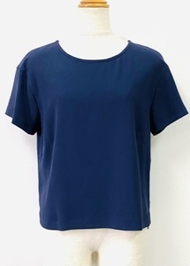 新品同様 ほぼ未使用 極美品 SEPIA DOLL トップス カットソー ブラウス Tシャツ 半袖 ネイビー 紺 size38 シンプル 上品 上質 きれい目