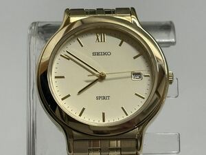 1円〜◇SEIKO セイコー SPIRIT スピリット 7N22-6A80 ゴールドカラー クォーツ メンズ腕時計 稼働品