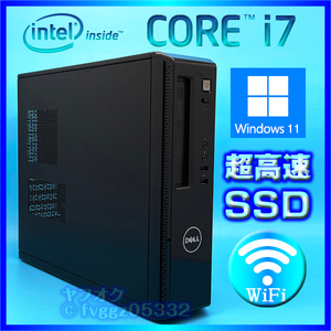 ★最高峰 DELL 即決特典あり Windows 11 Core i7 4790 SSD新品512GB+HDD1000GB メモリー 16GB Office2021 DtoD 無線LAN VOSTRO 3800 7973