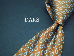 美品【DAKS ダックス】 C1027 ブラウン系 ITALY イタリア製 SILK ブランド ネクタイ 古着 良品