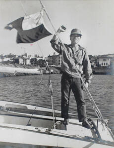 堀江謙一　太平洋横断　サンフランシスコ入港時の到着写真　1962年8月12日撮影　貴重　60年前の写真　プレスフォト
