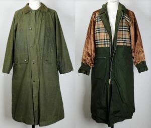 80S ヴィンテージ Burberrys バーバリーズ オイルド コート 一枚袖 one piece sleeve coat 大き目サイズ b7429