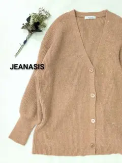 JEANASIS｜ラメスパンコールカーディガン ピンク ニット