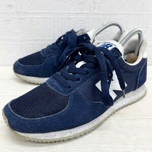 1524◎ new balance ニューバランス 靴 シューズ スニーカー ローカット レースアップ 部分 メッシュ ネイビー レディース23.0