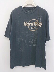 ◇ Hard Rock Cafe ハードロックカフェ 半袖 Tシャツ カットソー サイズL ネイビー系 レディース P