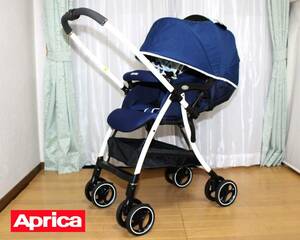 ◆Ｑ◆美品 Aprica LUXUNA air AB◆軽量4.6kgオート4輪ベビーカー◆1ヵ月～アップリカ