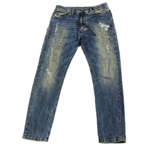 定価4万5360円●DIESEL ディーゼル 15AW NARROT Jogg Jeans ジョグ デニム パンツ ジーンズ VINTAGE加工 クラッシュ メンズ 28 インディゴ