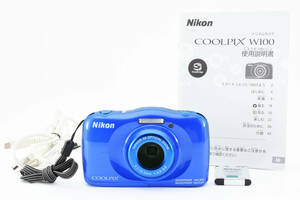 ★美品★ Nikon COOLPIX W100 ブルー　コンパクトデジタルカメラ ニコン クールピックス #0473