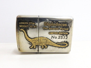 ジッポー ZIPPO Diplodocus ディプロドクス 恐竜 オイルライター シルバー 1991年製 銀10ミクロン ケース