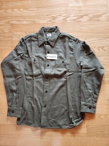 SALE! 送料込★東洋　SUGARCANE シュガーケーン　SC27696 TWILL WORK SHIRT 無地ワークシャツ　日本製　オリーブ　M