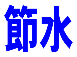 お手軽看板「節水」中判・屋外可