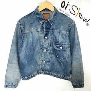 orSlow オアスロウ 2 YEAR WASH WITH PAINT 1st Type ペイント 加工 デニム ジャケット Gジャン 赤耳 日本製 506XX M 2 ヴィンテージ加工