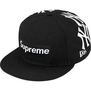 送料無料 サイズ 7 3/8 Supreme New York Yankees New Era Box Logo キャップ ヤンキース　ブラック BLACK 黒 ニューエラキャップ 