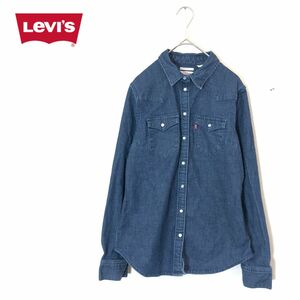 1O2855-F-N◆ Levis リーバイス 長袖デニムシャツ ブラウス トップス ◆ sizeXS コットン インディゴ 古着 レディース 秋冬