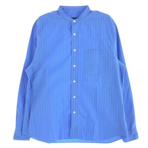 SOPHNET. ソフネット SOPH-242020 BAND COLLAR SHIRT バンドカラー ストライプ 長袖 シャツ ブルー系 M【中古】