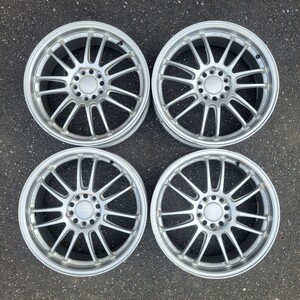 RAYS VOLK RACING RE30 18インチ 7.5J +50 PCD 114.3 5穴 シルバー 4本セット 鍛造アルミホイール シビックタイプR FD2 ボルクレーシング