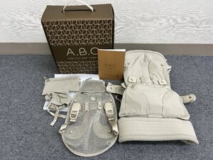 【美品】AIRBUGGY BABY CARRIER エアバギー ベビーキャリア BASIC PLUS＋ 抱っこ紐 サンドアッシュ メッシュ 説明書 箱付き