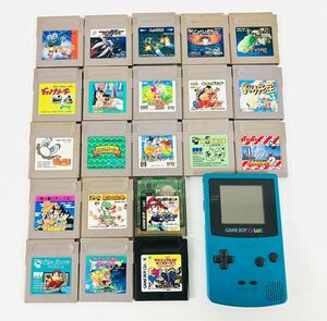 Nintendo GAMEBOY COLOR ニンテンドー ゲームボーイカラー本体(CGB-001/ブルー) +ソフト21本 おまとめ ネメシスII カエルの為に鐘は鳴る 等