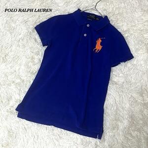 POLO RALPH LAUREN 　ポロラルフローレン　半袖ポロシャツ　ビックポニー　現行タグ　レディース　ブルー