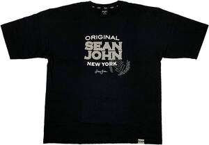 [並行輸入品] SEAN JOHN ショーンジョン NEW YORK ブランドロゴ 半袖 Tシャツ (ブラック) (XL)