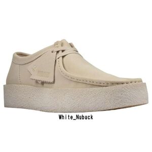 ※訳あり アウトレット CLARKS(クラークス)ワラビー カップ モカシン クレープソール WALLABEE CUP 26158153 White_Nubuck UK8(26.0cm)