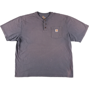 古着 カーハート Carhartt ORIGINAL FIT ヘンリーネック 半袖 ワンポイントロゴポケットTシャツ メンズXXL相当 /eaa430937