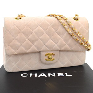 1円 ◎美品 CHANEL シャネル チェーンショルダーバッグ マトラッセ ココマーク スエード レザー ピンク ゴールド金具◎E.Dmm.hP-21