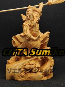 特売！関羽像　精密彫刻　極上品　仏師で仕上げ品 武財神　三国志