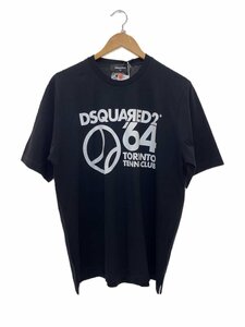 DSQUARED2◆Tennis Club Slouch Fit T-Shirt/Tシャツ/XS/コットン/ブラック/S71GD1379