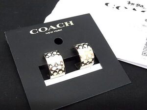 ■極美品■ COACH コーチ シグネチャー ピアス アクセサリー レディース アイボリー系×ゴールド系 FC6059