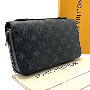 未使用級◆LOUIS VUITTON ルイヴィトン ジッピーXL エクリプス ロングウォレット モノグラム 長財布 トラベルケース ブラック