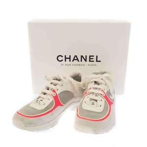 CHANEL シャネル スウェードレザーコンビココマークスニーカー G33745 ホワイト 37 IT5UJ5PMZCDF