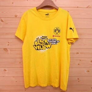 ◎美品！BVB ドルトムント PUMA プーマ 2009 DAY AROUND THE WORLD◆半袖 Tシャツ ユニフォーム グッズ◆メンズ 黄 Mサイズ◆A1261