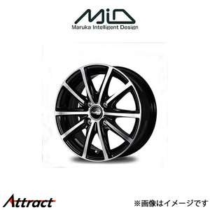 MID ユーロスピード V25 アルミホイール 4本 キャリィ DA16T(12×4J 4-100 INSET42 ブラックポリッシュ)EUROSPEED V25