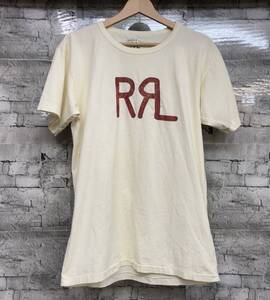 RRL RALPH LAUREN ダブルアールエル ラルフローレン ロゴ 半袖Tシャツ サイズM ベージュ 店舗受取可