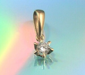 ◆ 中古 / お値打ち品！■ 天然ダイヤモンド（0.12ct）◆ 一粒ダイヤモンドトップK18 ★ K18 0.12（刻印有り）■ 高さ：約 14.0mm ◆ 