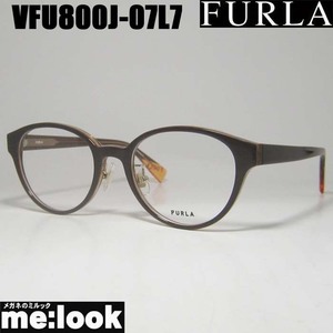 FURLA フルラ 　レディース 眼鏡 メガネ フレーム VFU800J-07L7-50 シャイニーブラウン　クリアライトブラウン