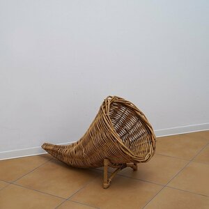 カテゴリ確認French Rattan Unique Flower Basket / France / 1960s 家具 インテリア ヴィンテージ フランス フラワースタンド