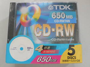 （大）TDK CD-RW 5枚 650MB